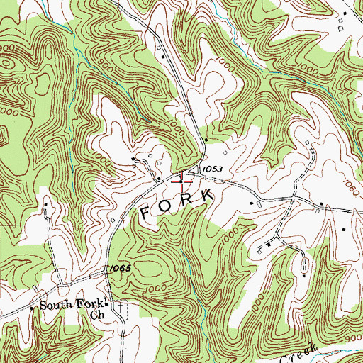 Topographic Map of South Fork Elementary School (historical), KY