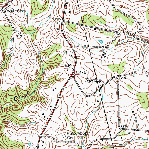 Topographic Map of Staffordsville (historical), KY