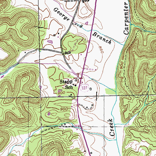 Topographic Map of Stapp (historical), KY