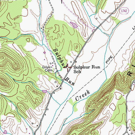 Topographic Map of Sulphur Run (historical), KY
