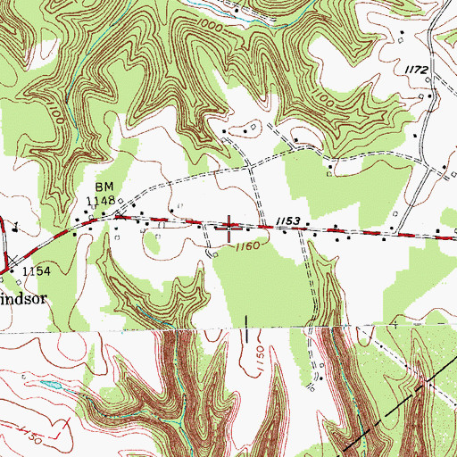 Topographic Map of The Flatwoods Section, KY