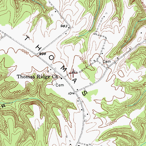 Topographic Map of Thomas Ridge School (historical), KY