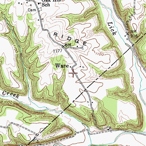 Topographic Map of Ware Post Office (historical), KY
