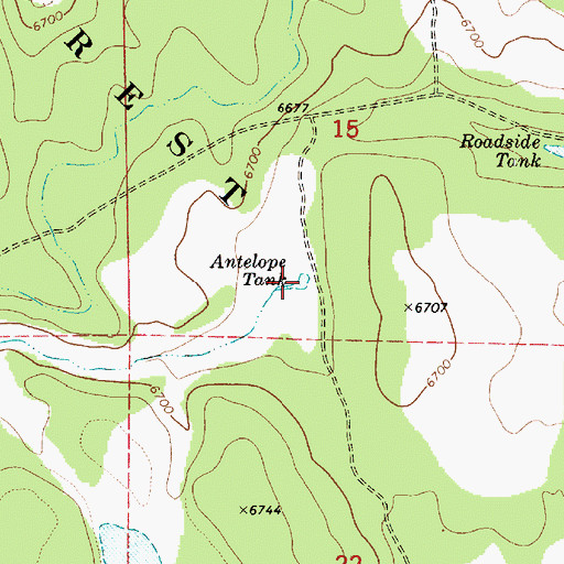 Topographic Map of Antelope Tank, AZ