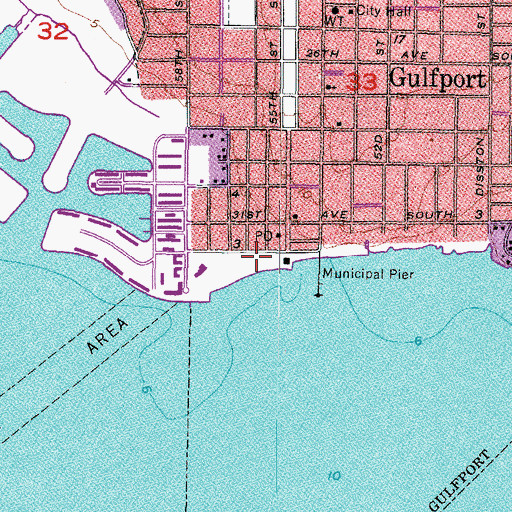 Topographic Map of Gulfport Recreation Center, FL