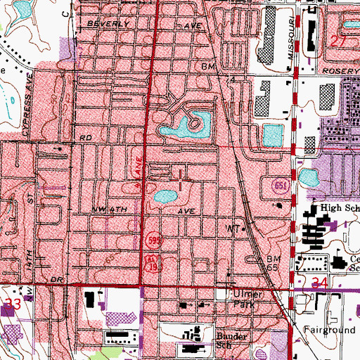 Topographic Map of Lake Villa Park, FL