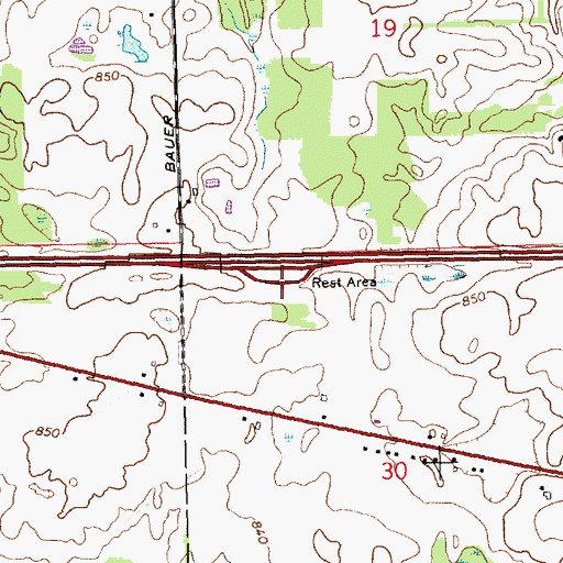 Topographic Map of Michigan's Capitol Historical Marker, MI