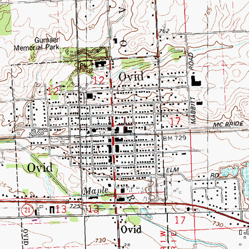 Topographic Map of George D. Sowers House Historical Marker, MI