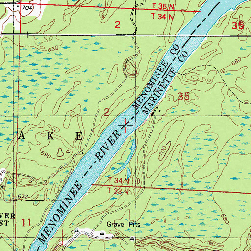 Topographic Map of Long Reach, MI