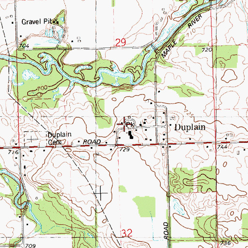Topographic Map of Rochester Colony Historical Marker, MI