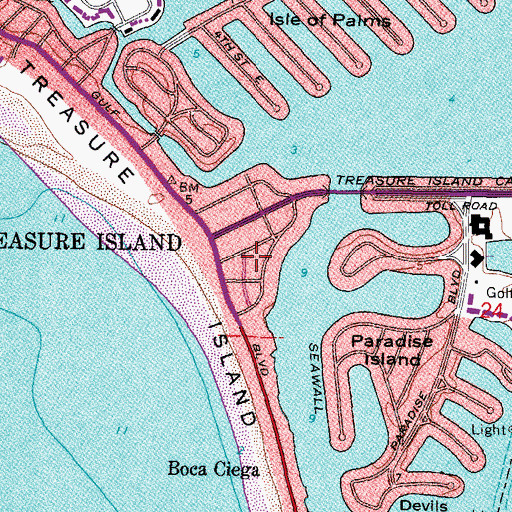 Topographic Map of Downtown Community Center and Park, FL