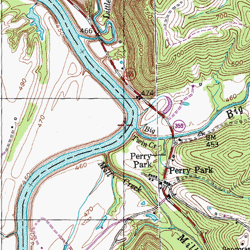 Topographic Map of Abbotts Landing (historical), KY
