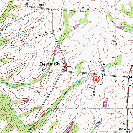 Topographic Map of Berea School (historical), KY