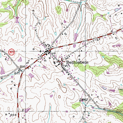 Topographic Map of Bethlehem Missionary Baptist Church (historical), KY