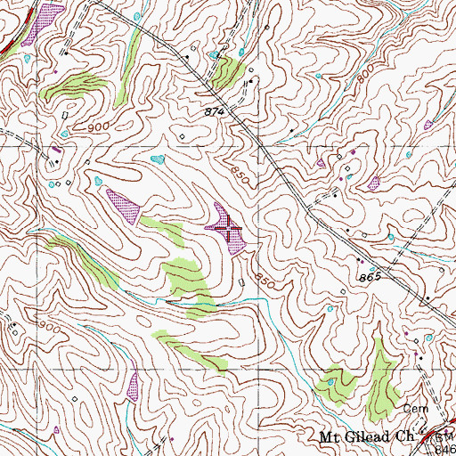 Topographic Map of Bruce Family Cemetery (historical), KY
