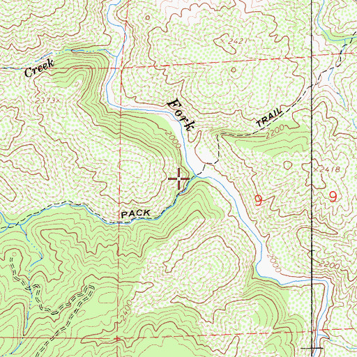 Topographic Map of Bevans Creek, CA