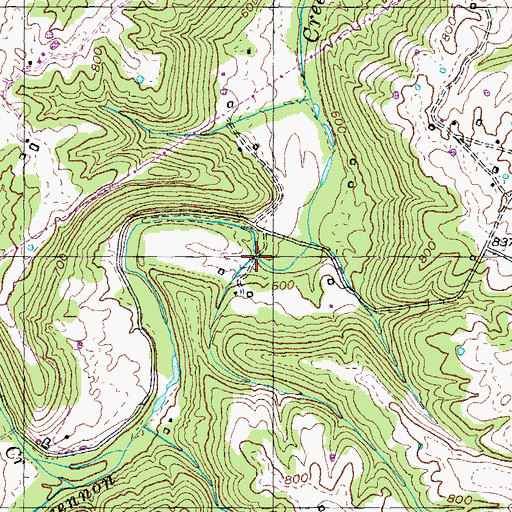 Topographic Map of Drennon Falls, KY