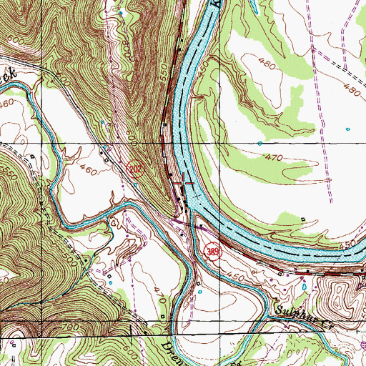 Topographic Map of Drennon Landing (historical), KY