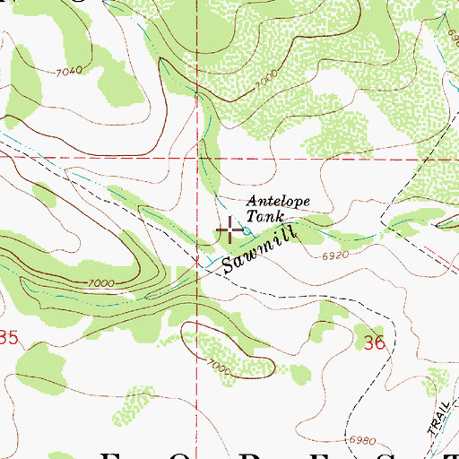 Topographic Map of Antelope Tank, AZ