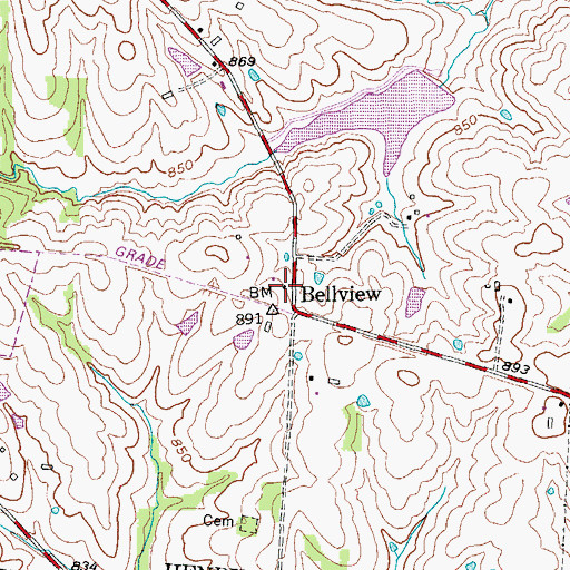 Topographic Map of Hill Spring Post Office (historical), KY