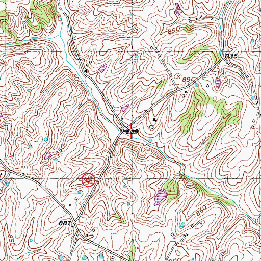 Topographic Map of Hillsboro Baptist Church (historical), KY