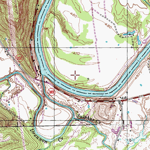 Topographic Map of Horseshoe Bend, KY