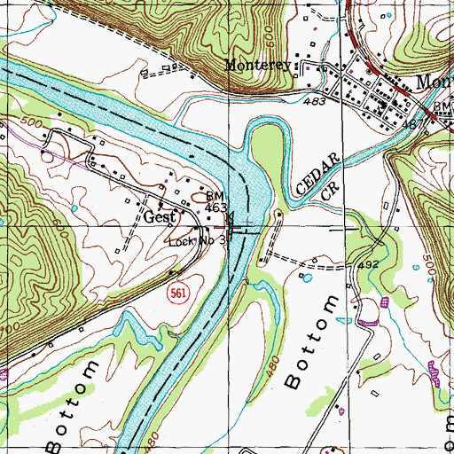 Topographic Map of J D Burns Landing (historical), KY