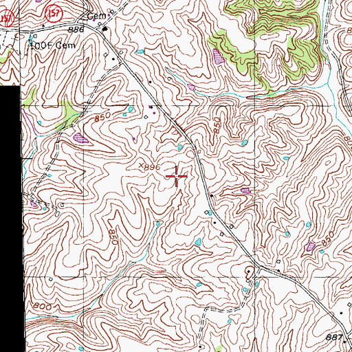 Topographic Map of Logan Cemetery, KY