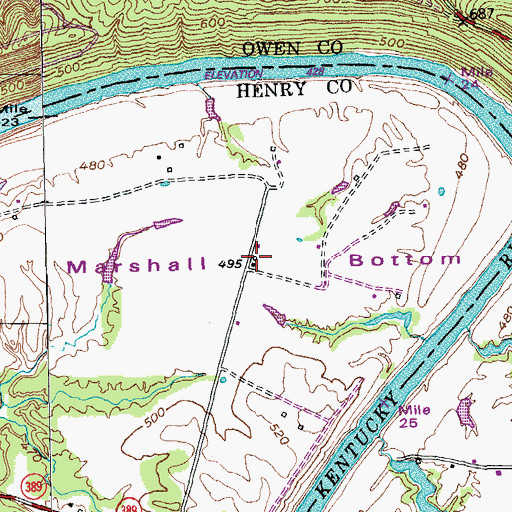 Topographic Map of Meeks Station (historical), KY