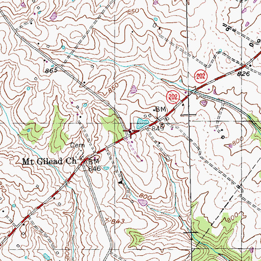 Topographic Map of Mount Gilead School (historical), KY