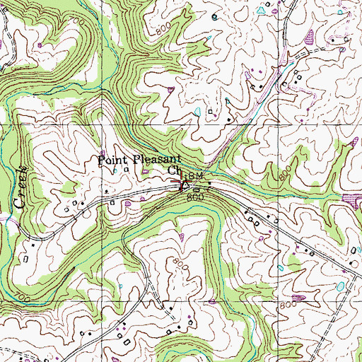 Topographic Map of Point Pleasant, KY