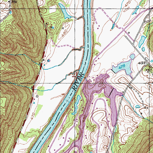 Topographic Map of Pollards Landing (historical), KY