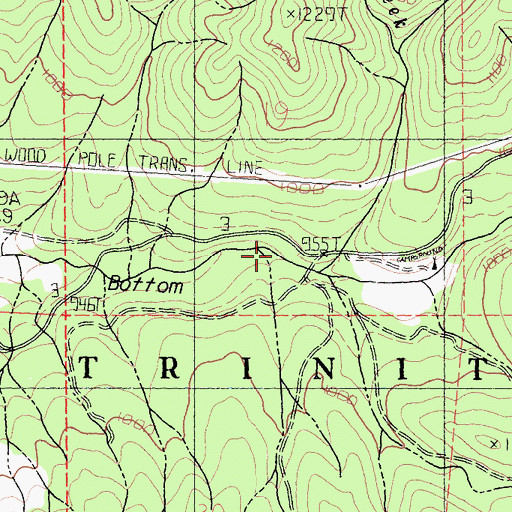 Topographic Map of Bidden Creek, CA