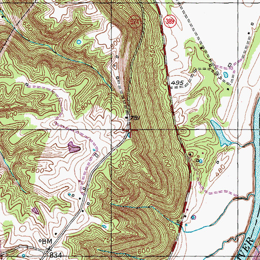 Topographic Map of School Number Three (historical), KY