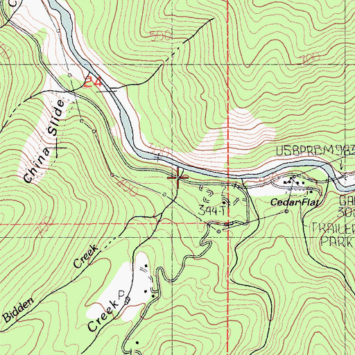 Topographic Map of Bidden Creek, CA