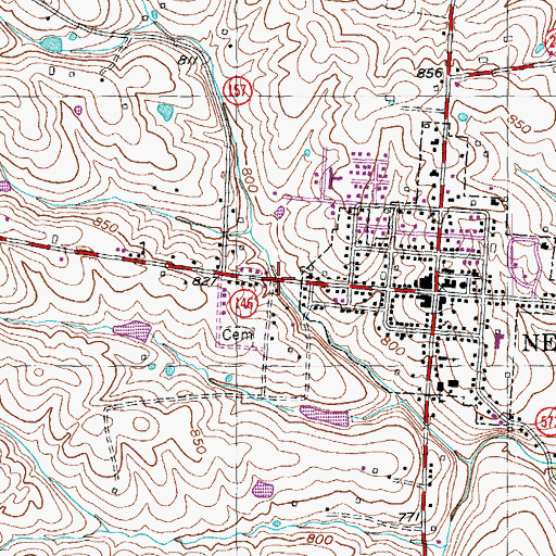Topographic Map of Simmons Bridge, KY