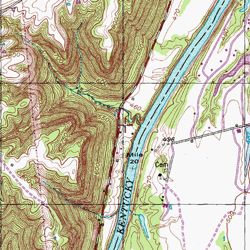 Topographic Map of Springport Post Office (historical), KY