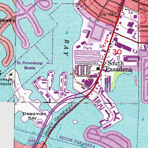 Topographic Map of Huffman Way Mini Park, FL