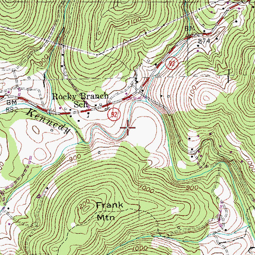Topographic Map of The Frank Spring, KY
