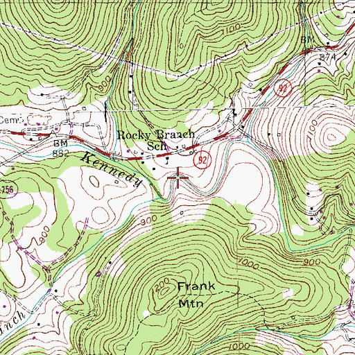 Topographic Map of The Mill Cliff, KY
