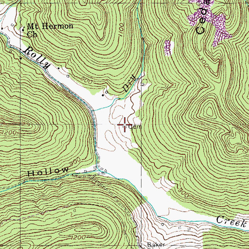 Topographic Map of Thomas Dodson Cemetery, KY
