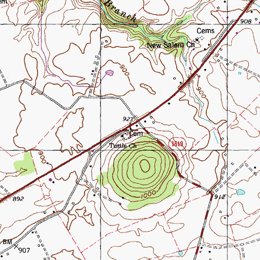 Topographic Map of Tuttle Cemetery, KY