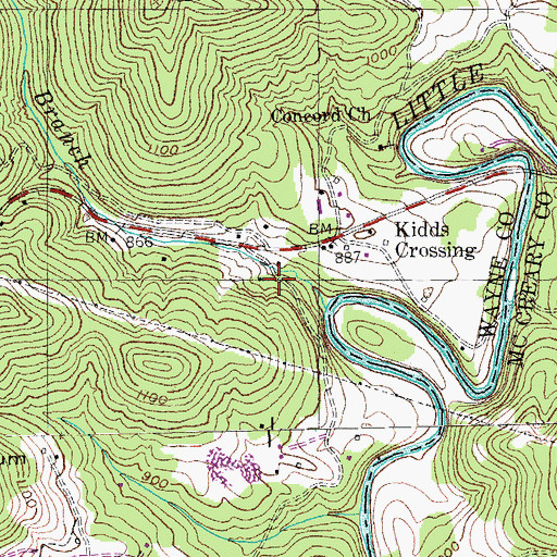 Topographic Map of Upper Concord School (historical), KY