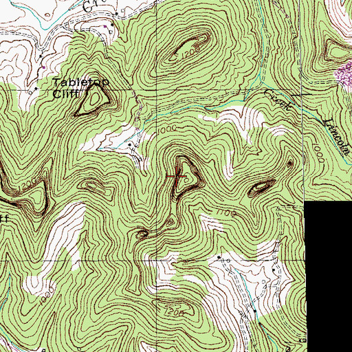 Topographic Map of Shade Cliff, KY