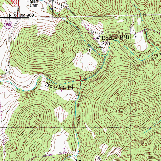 Topographic Map of Shade Thompson Cemetery, KY