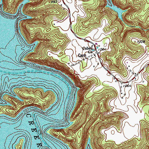 Topographic Map of The Log Chute (historical), KY