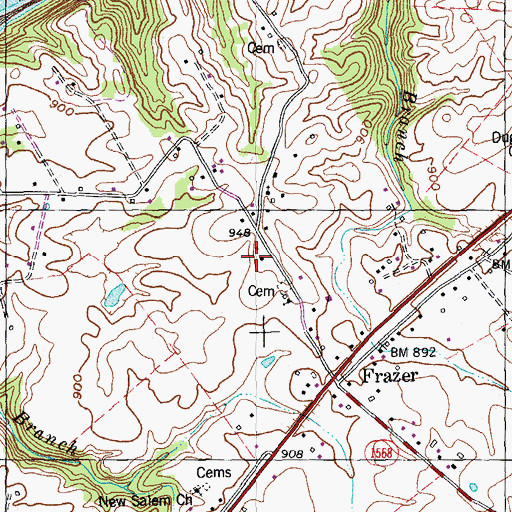 Topographic Map of Weaver Negro School (historical), KY