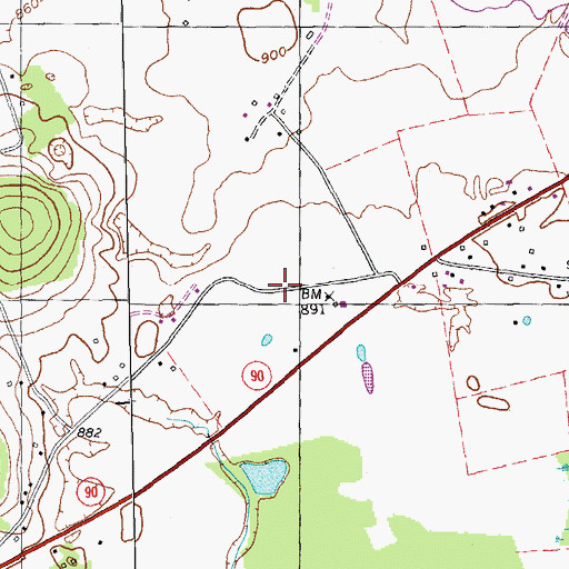 Topographic Map of Weaverton Post Office (historical), KY