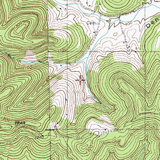 Topographic Map of Wolford Steele Cemetery, KY
