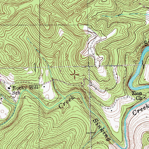 Topographic Map of A Salt Spring and Deer Lick, KY